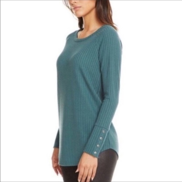 CHASER Teal Waffle Knit Thermal Top - Picture 5 of 13